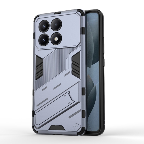 

For Xiaomi Redmi K70E 5G Punk Armor 2 in 1 PC + TPU Phone Case with Holder(Grey)