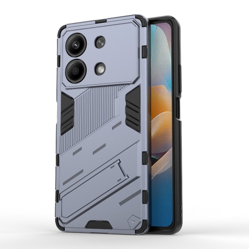 

For Xiaomi Redmi Note 13R Pro 5G Punk Armor 2 in 1 PC + TPU Phone Case with Holder(Grey)