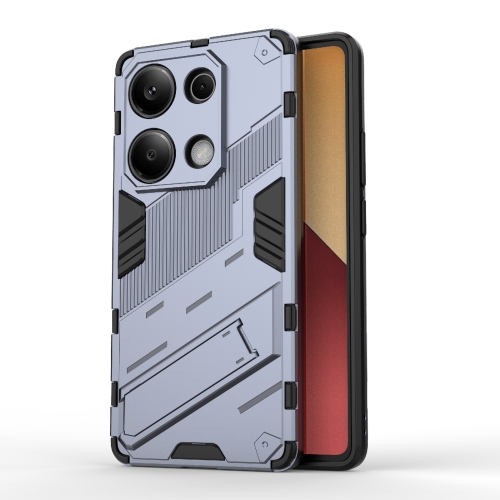 

For Xiaomi Redmi Note 13 Pro 4G Global Punk Armor 2 in 1 PC + TPU Phone Case with Holder(Grey)