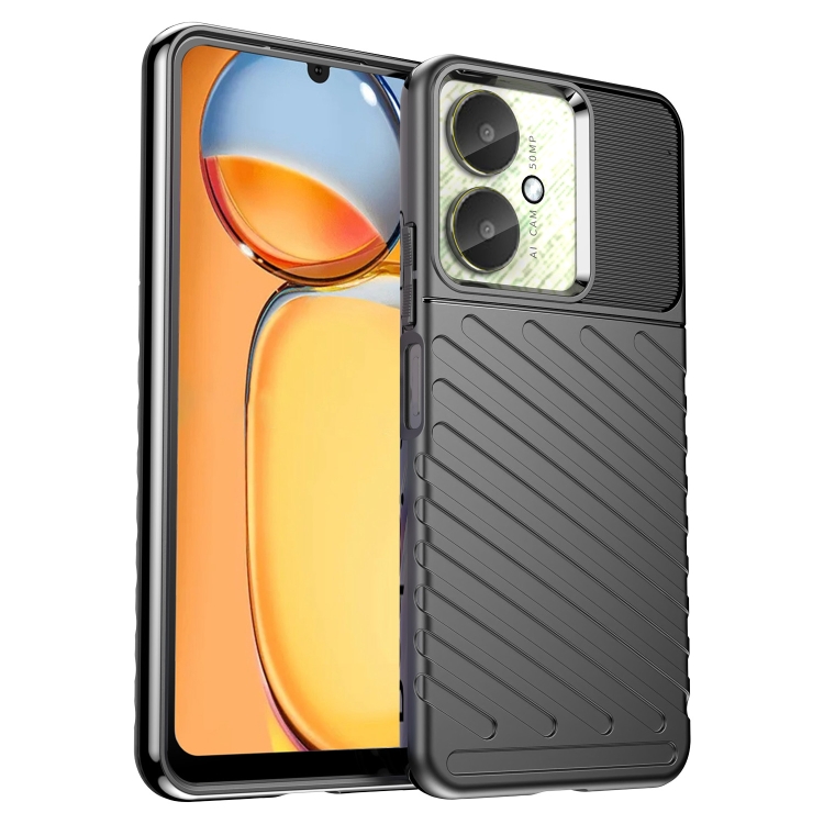 

For Xiaomi Redmi 13C Thunderbolt Shockproof Soft TPU Phone Case(Black)