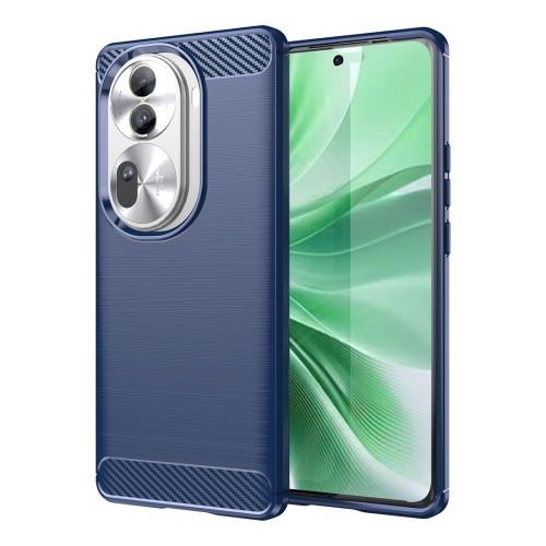 

For OPPO Reno11 Pro Global Carbon Fiber Brushed Texture TPU Phone Case(Blue)