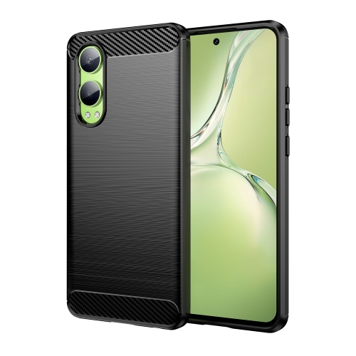 

For OPPO K12x Carbon Fiber Brushed Texture TPU Phone Case(Black)