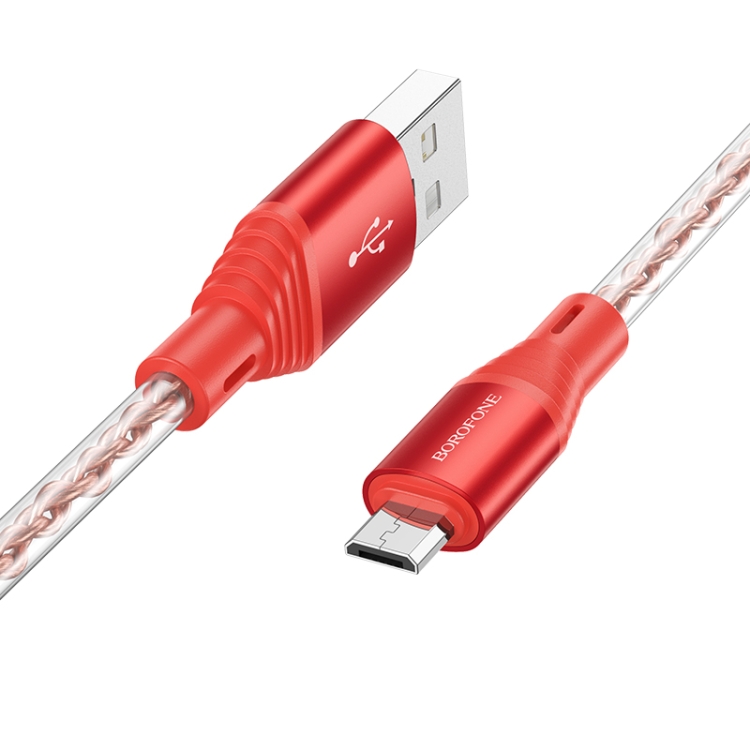 

Borofone BX96 USB to Micro USB Silicone Charging Data Cable, Length: 1m(Red)
