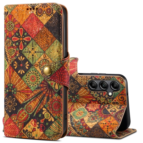

For Samsung Galaxy S24 5G Denior Flower Language Series Cork Fabric Oil Edge Leather Phone Case(Autumn)