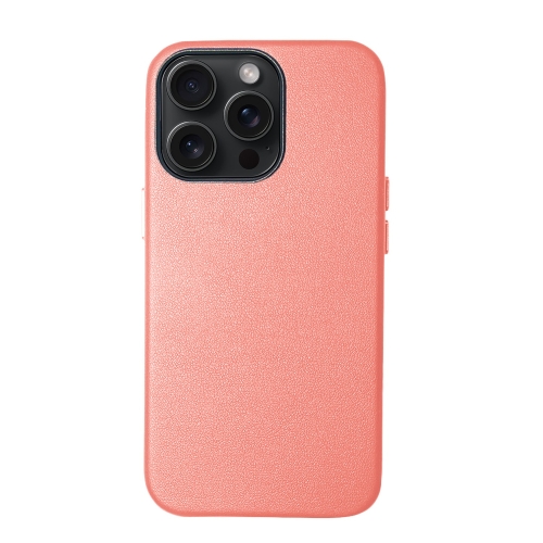 

For iPhone 15 Pro Max Lamb Grain PU Back Cover Phone Case(Pink)