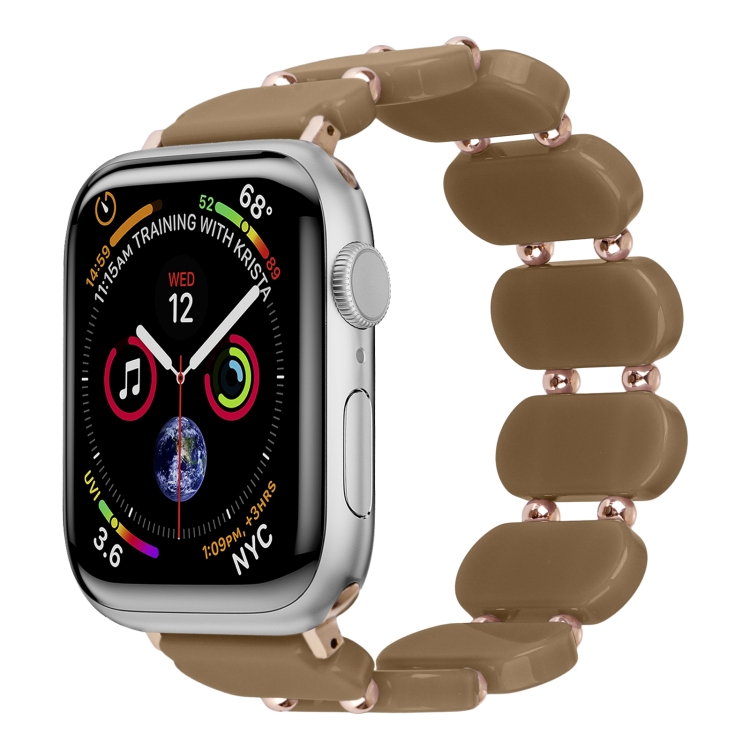 

For Apple Watch 42mm Stretch Resin Watch Band(Cold Brown)