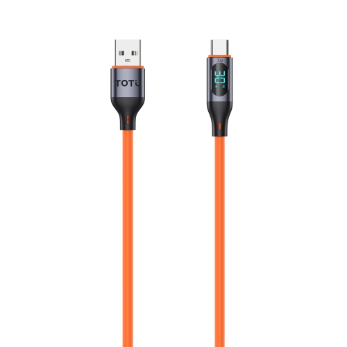 

TOTU CB-7-T 30W USB to USB-C / Type-C Digital Display Fast Charging Silicone Cable, Length: 1m(Orange)