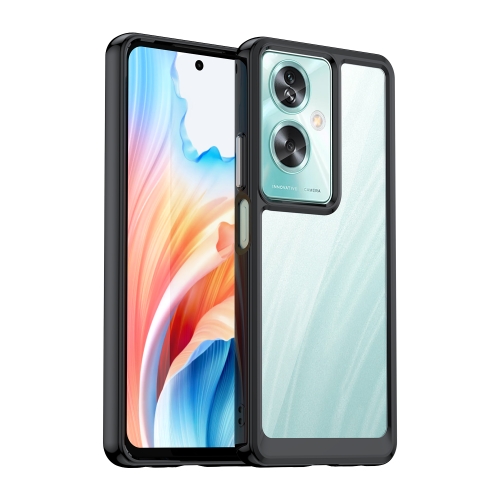 

For OPPO A2 5G Colorful Series Acrylic Hybrid TPU Phone Case(Black)