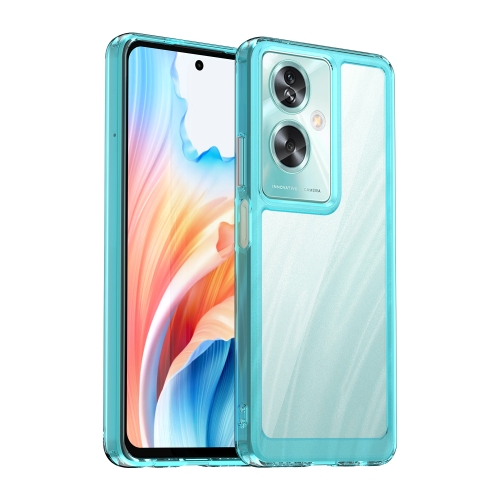 

For OPPO A2 5G Colorful Series Acrylic Hybrid TPU Phone Case(Transparent Blue)