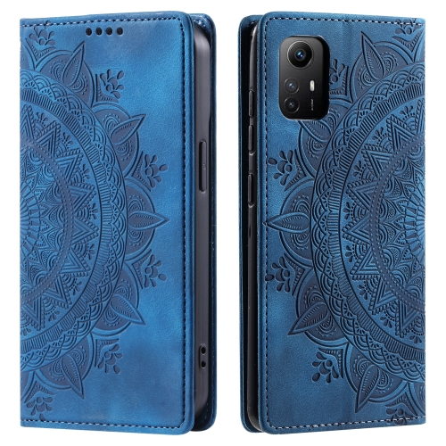 

For Xiaomi Redmi Note 12S 4G Global Totem Embossed Magnetic Leather Phone Case(Blue)