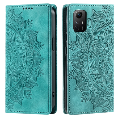 

For Xiaomi Redmi Note 12S 4G Global Totem Embossed Magnetic Leather Phone Case(Green)