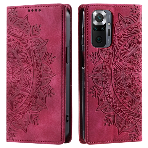 

For Xiaomi Redmi Note 10 Pro 4G Global Totem Embossed Magnetic Leather Phone Case(Red)