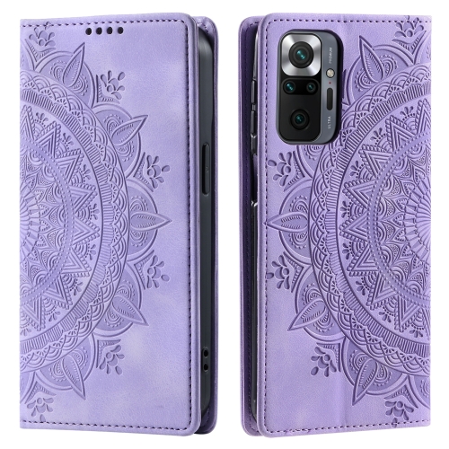 

For Xiaomi Redmi Note 10 Pro 4G Global Totem Embossed Magnetic Leather Phone Case(Purple)