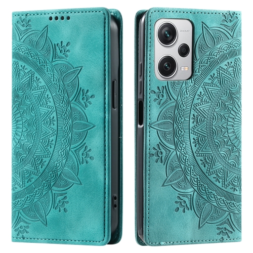 

For Xiaomi Redmi Note 12 Pro+ Global Totem Embossed Magnetic Leather Phone Case(Green)