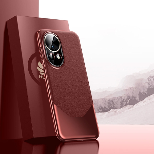 

For Huawei nova 12 Pro/12 Ultra Electroplated Imitation Ultimate Design PC + Leather Phone Case(Red)