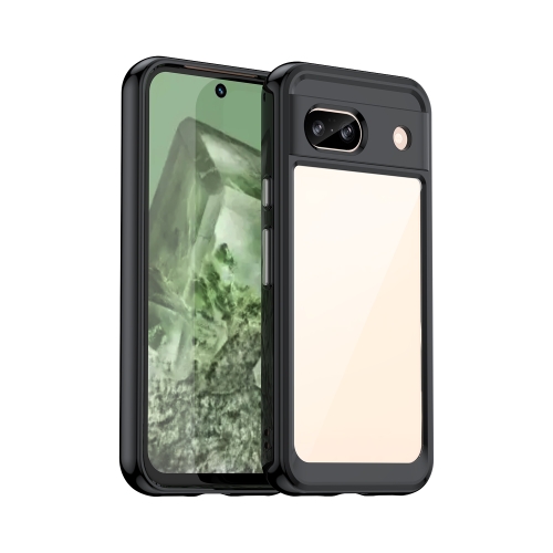 For Google Pixel 8a Colorful Series Acrylic Hybrid TPU Phone Case(Black) sculpfun s9 laser engraving machine with air assist kit ultra thin laser beam shaping technology wood acrylic laser engraver