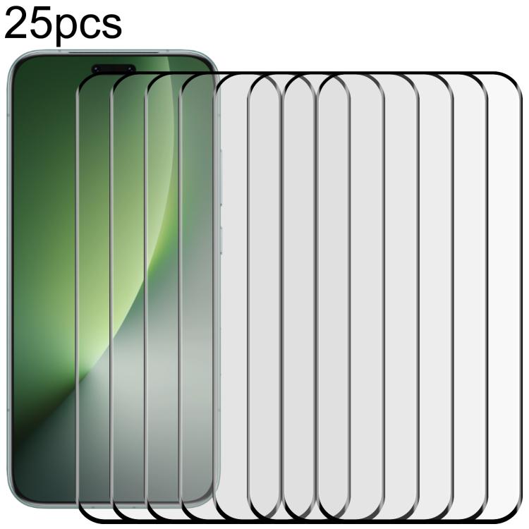 

For Honor Magic8 Pro 25pcs 9H HD 3D Curved Edge Tempered Glass Film(Black)