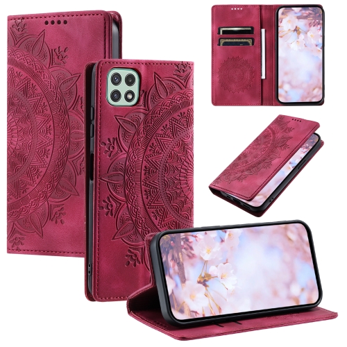 

For Samsung Galaxy A22 5G / A22s 5G Totem Embossed Magnetic Leather Phone Case(Red)