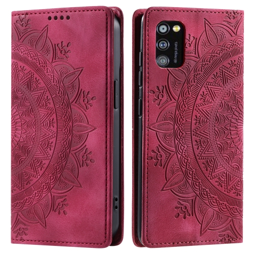 

For Samsung Galaxy A41 Totem Embossed Magnetic Leather Phone Case(Red)