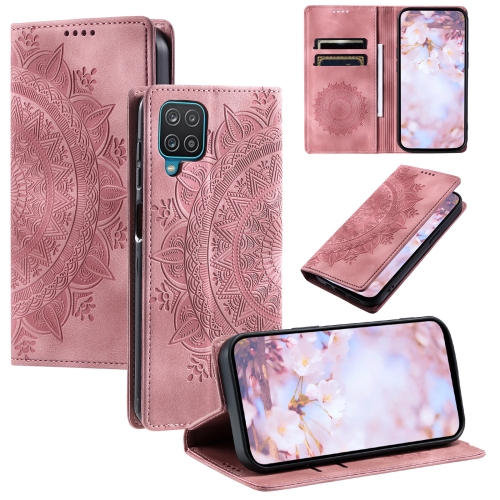 

For Samsung Galaxy A42 5G / M42 5G Totem Embossed Magnetic Leather Phone Case(Rose Gold)