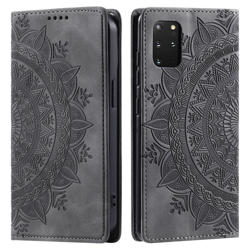 

For Samsung Galaxy S20+ Totem Embossed Magnetic Leather Phone Case(Grey)