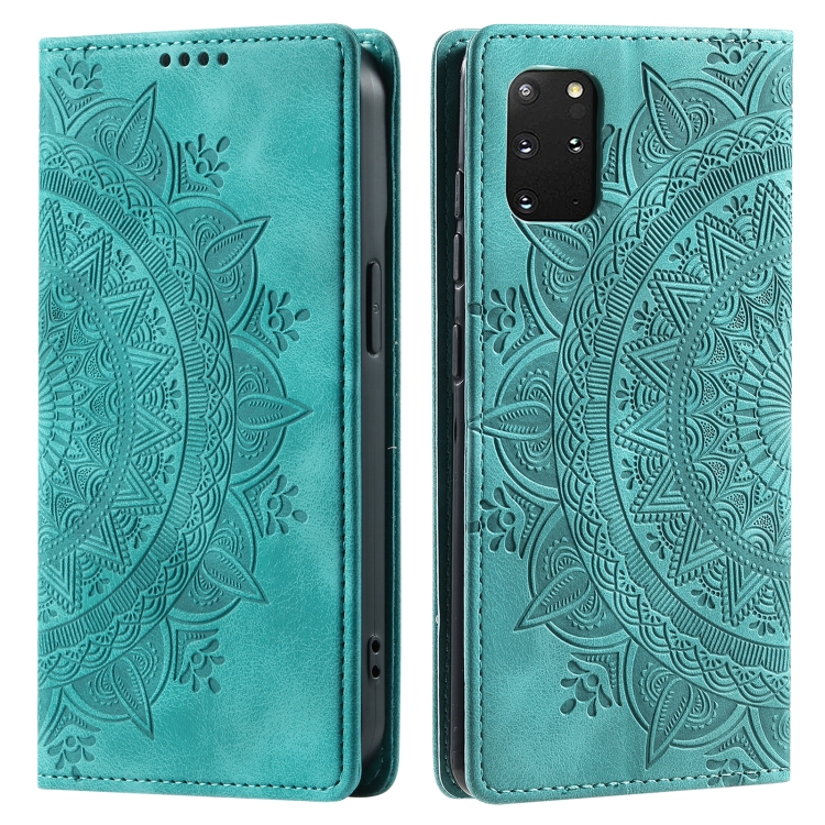 

For Samsung Galaxy S20+ Totem Embossed Magnetic Leather Phone Case(Green)