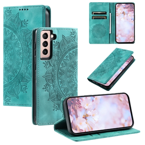 For Samsung Galaxy S23+ 5G Totem Embossed Magnetic Leather Phone Case(Green) 40g green tea cleansing bar mask oil control anti acne remove blackheads deep shrinkage pore clay mask whitening skin care