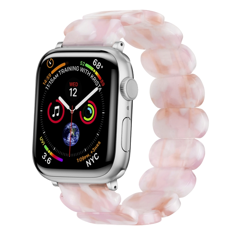 

For Apple Watch Series 3 38mm Stretch Rope Resin Watch Band(Pink)