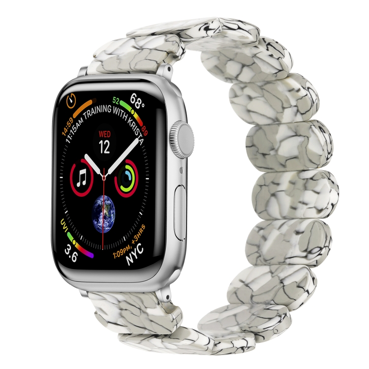 

For Apple Watch Series 3 42mm Stretch Rope Resin Watch Band(Earth Cracks)