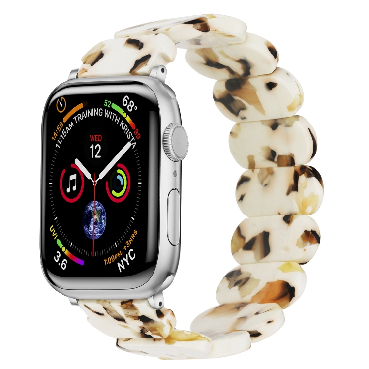 

For Apple Watch Series 3 42mm Stretch Rope Resin Watch Band(Nougat)