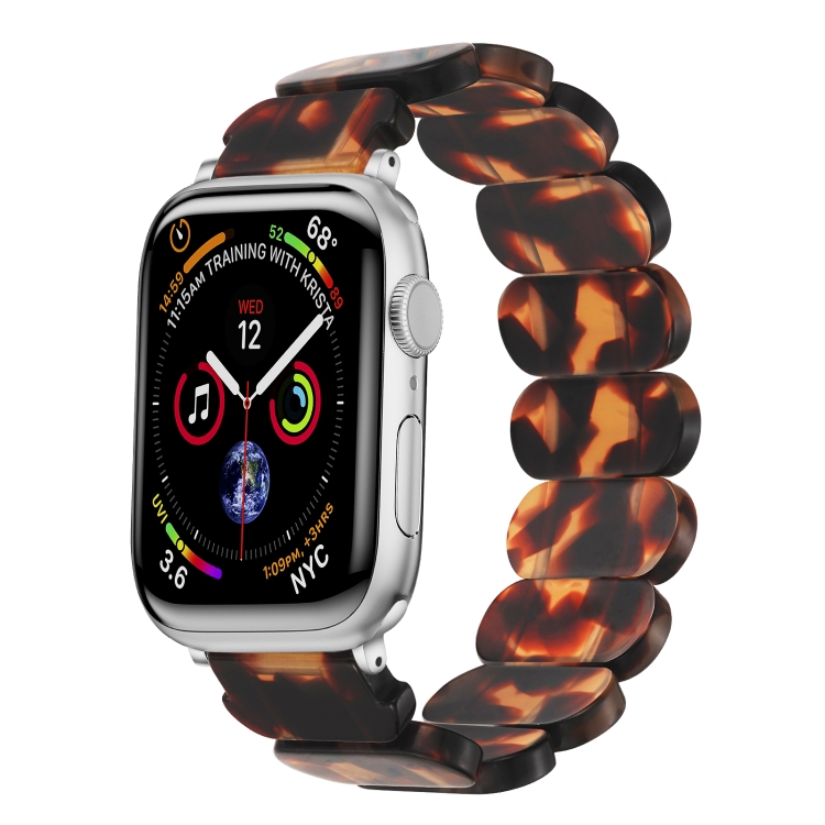 

For Apple Watch Series 3 42mm Stretch Rope Resin Watch Band(Tortoiseshell)