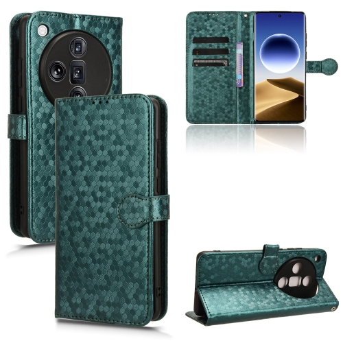 

For OPPO Find X7 Ultra Honeycomb Dot Texture Leather Phone Case(Green)