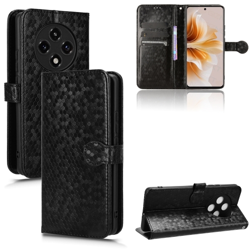 

For OPPO A3 Pro 5G Honeycomb Dot Texture Leather Phone Case(Black)