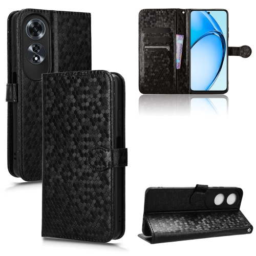 

For OPPO A60 4G Honeycomb Dot Texture Leather Phone Case(Black)
