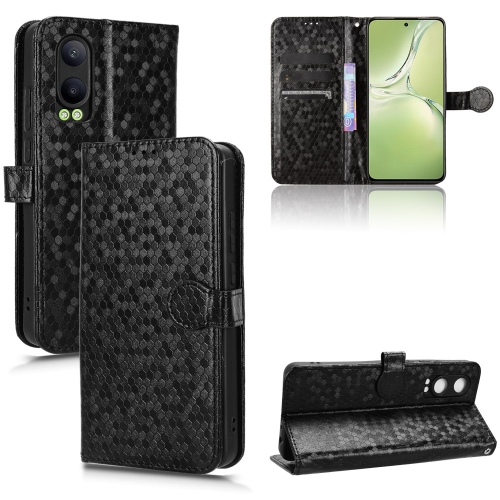 

For OPPO K12x 5G Honeycomb Dot Texture Leather Phone Case(Black)