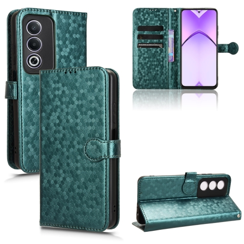 

For OPPO A3 Pro India Honeycomb Dot Texture Leather Phone Case(Green)