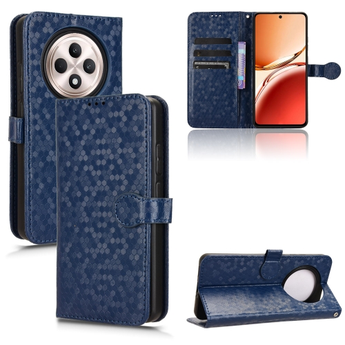 

For OPPO Reno12 F Honeycomb Dot Texture Leather Phone Case(Blue)