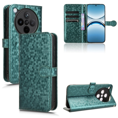 

For OPPO Find X8 Honeycomb Dot Texture Leather Phone Case(Green)