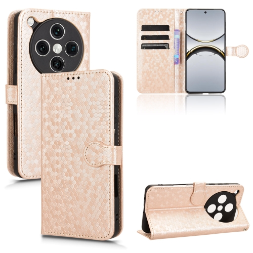 

For OPPO Find X8 Pro Honeycomb Dot Texture Leather Phone Case(Gold)