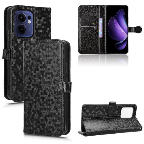 

For OPPO Reno13 F 4G / 5G Honeycomb Dot Texture Leather Phone Case(Black)