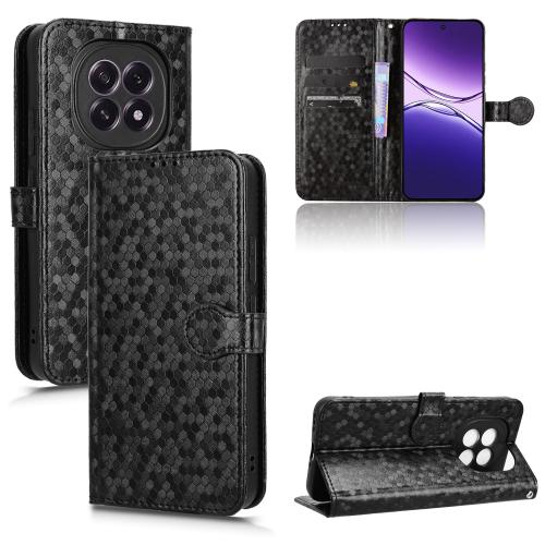 

For OPPO F29 5G Honeycomb Dot Texture Leather Phone Case(Black)