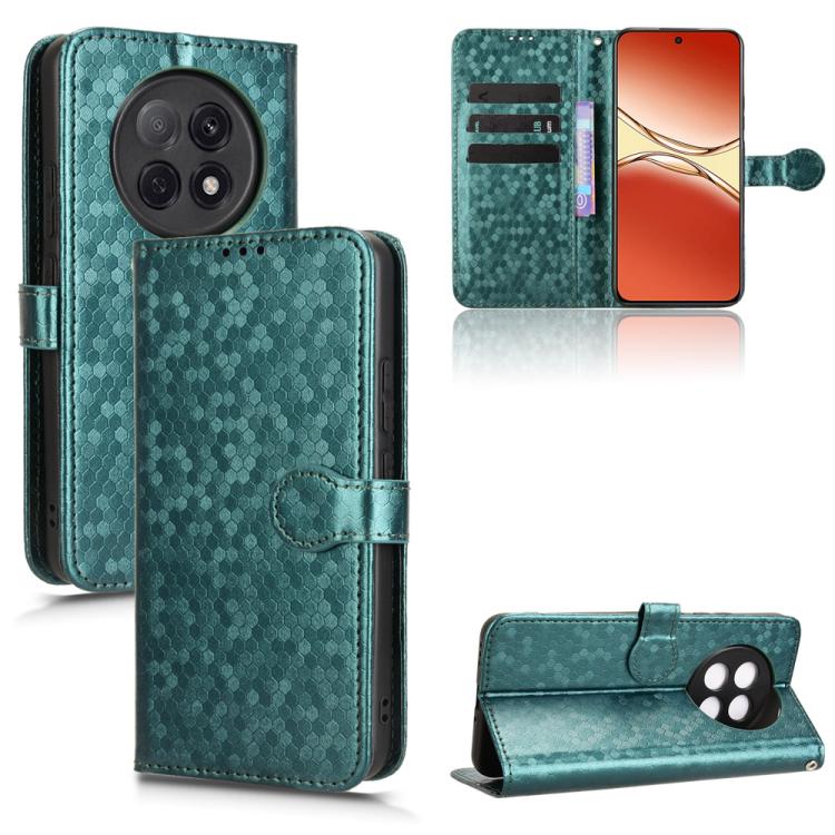 

For OPPO F29 Pro 5G Honeycomb Dot Texture Leather Phone Case(Green)