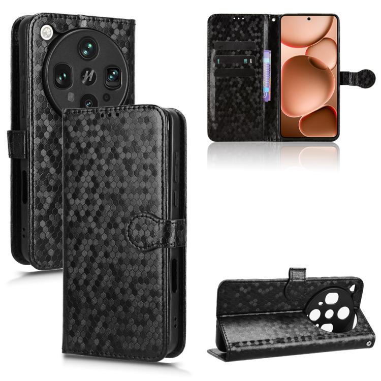 

For OPPO Find X8 Ultra 5G Honeycomb Dot Texture Leather Phone Case(Black)