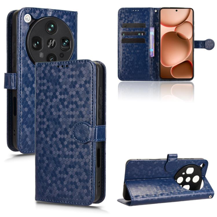 

For OPPO Find X8 Ultra 5G Honeycomb Dot Texture Leather Phone Case(Blue)