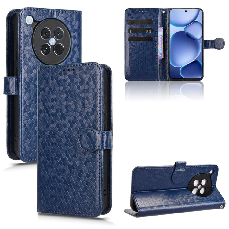 For OPPO Find X8s 5G Honeycomb Dot Texture Leather Phone Case(Blue)