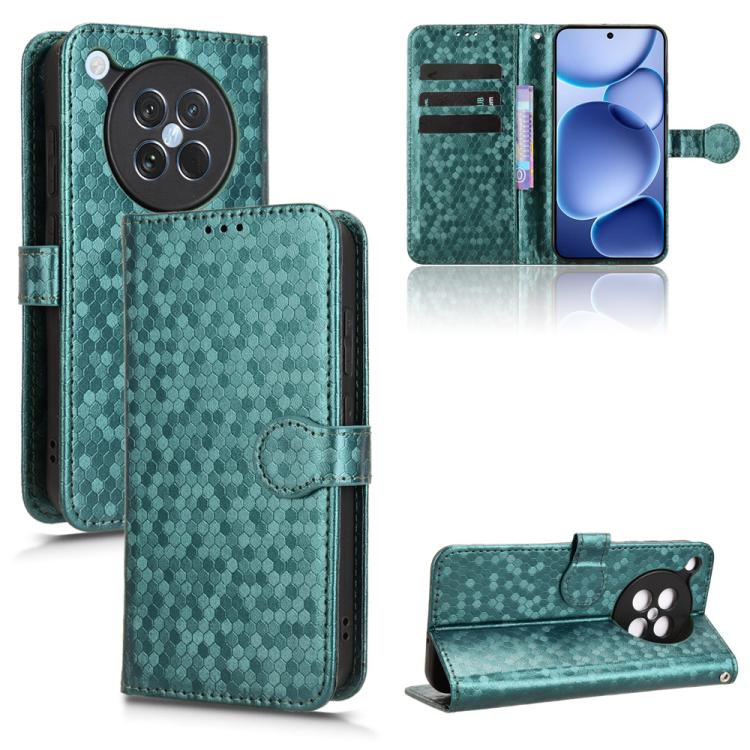 

For OPPO Find X8s 5G Honeycomb Dot Texture Leather Phone Case(Green)