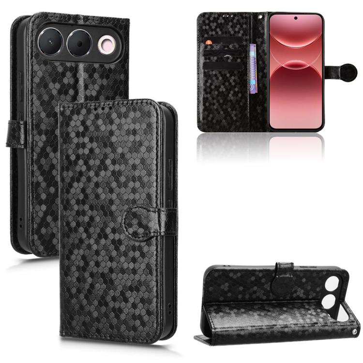 For OPPO A7 Pro 5G Honeycomb Dot Texture Leather Phone Case(Black)