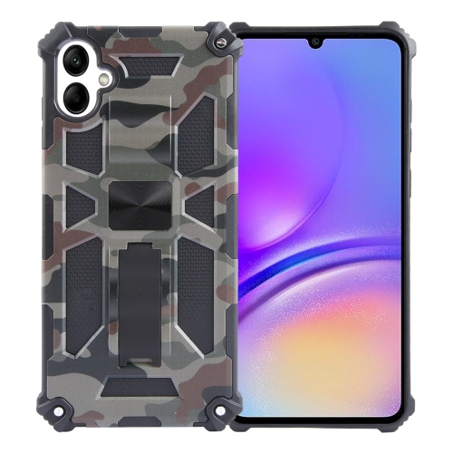 

For Samsung Galaxy A05 Camouflage Armor Kickstand TPU + PC Magnetic Phone Case(Army Green)