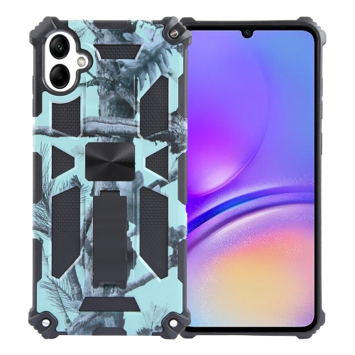 

For Samsung Galaxy A05 Camouflage Armor Kickstand TPU + PC Magnetic Phone Case(Mint Green)