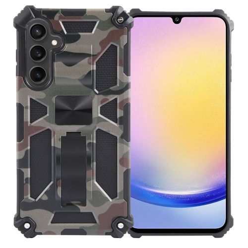 

For Samsung Galaxy A25 5G Camouflage Armor Kickstand TPU + PC Magnetic Phone Case(Army Green)